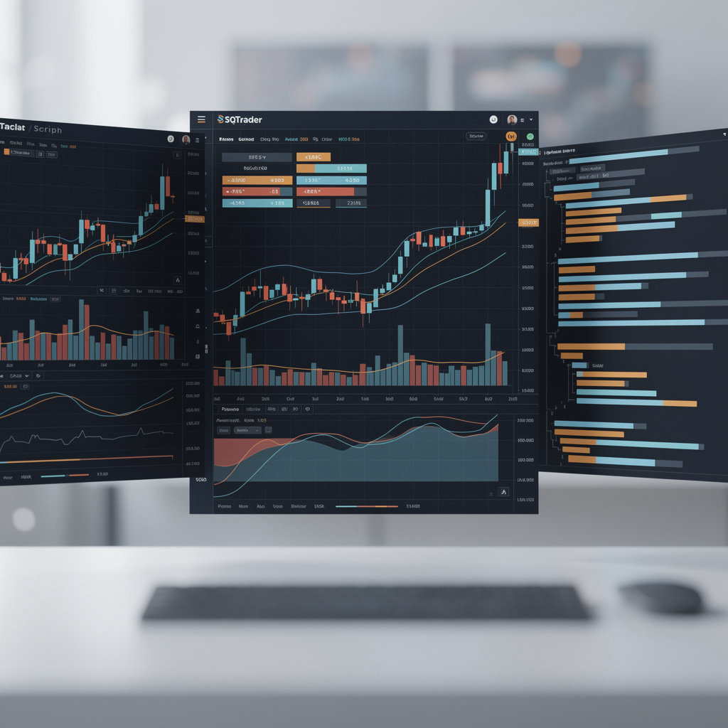 SQtrader trading bot charts and code across MT4, MT5 and Pine Script platforms